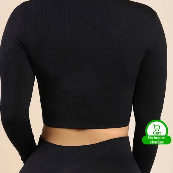 Black Ribbed Yoga Set - Picture 2 of 9